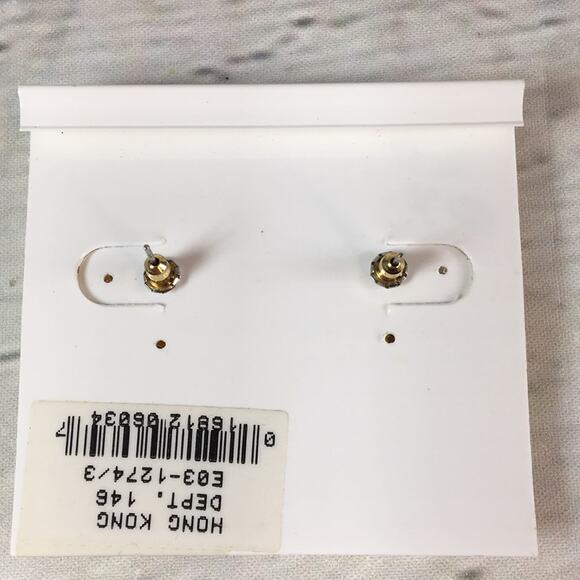 Vintage Christmas Bell Pierced Earrings Gold Tone w/‎ Green & Red - Picture 9 of 13